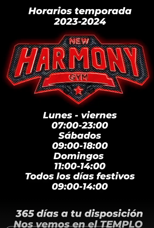 horarios 2023 2024 new harmony gym zaidin granada